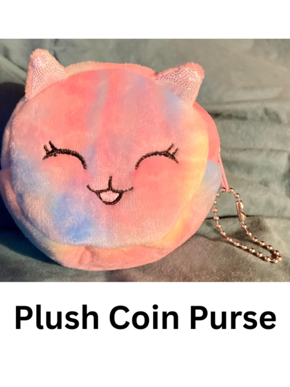 Plush Coin Purse - Cartoon Unicorn Cat Bunny -  Zipper Closure - NWOT